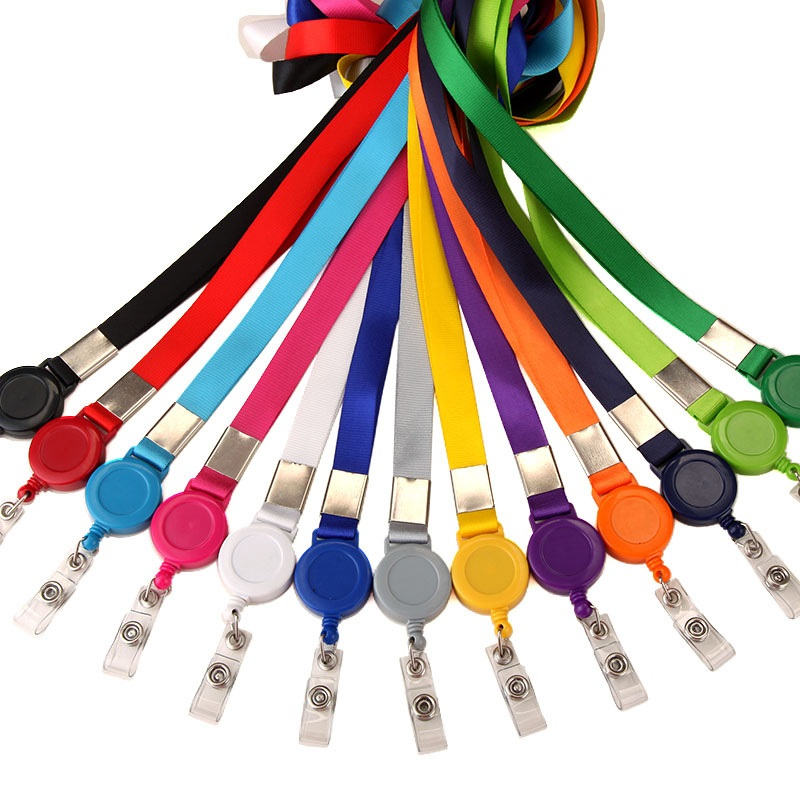  Polyester Lanyard With Retractable Badge Reels   