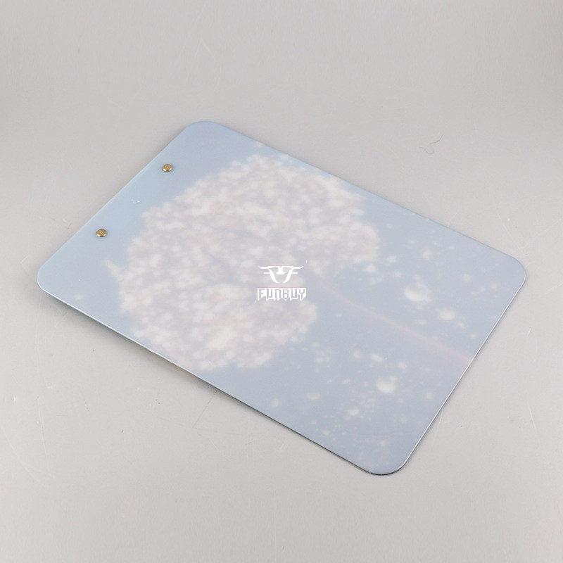 Full color UV printing Matte Surface Plastic Clipboard with Low-profile clip     