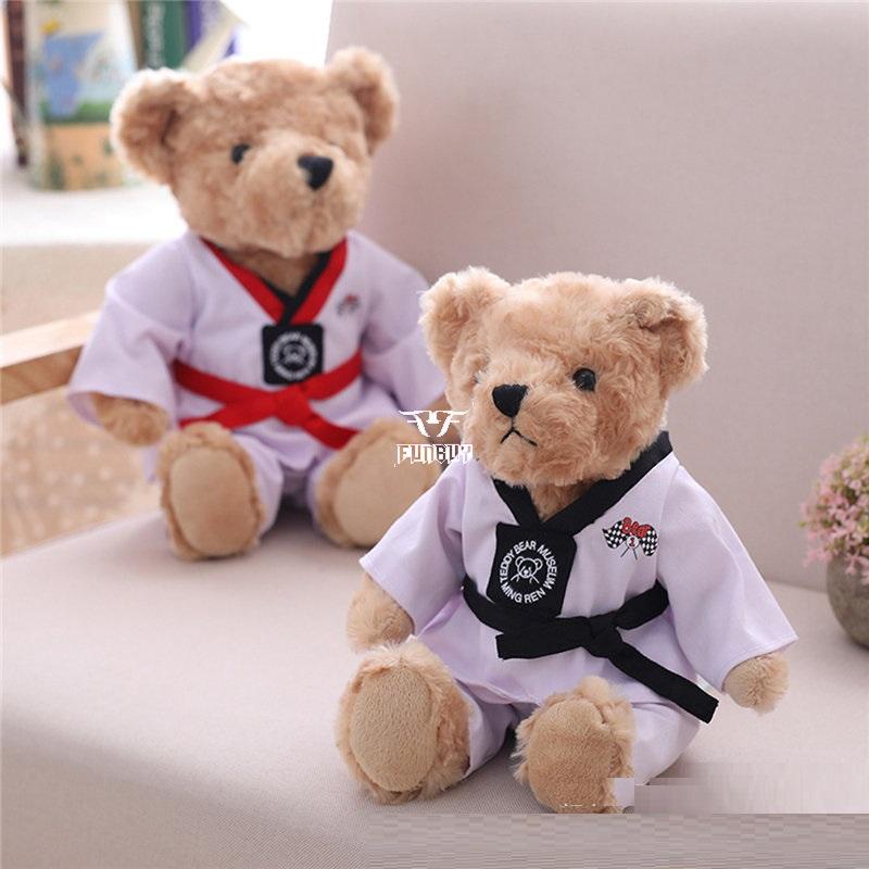 Plush toy Teddy bear with Taekwondo Uniform