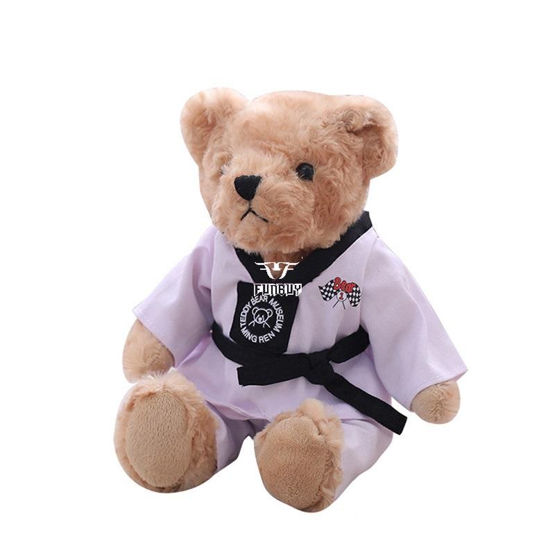 Plush toy Teddy bear with Taekwondo Uniform